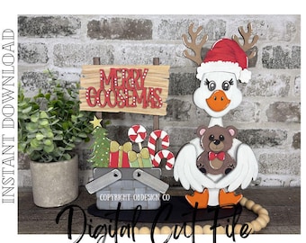 Christmas Insert for the Goose Interchangeable Shelf Sitter, Goose Interchangeable Insert File Only, Goose Changeable **Digital File Only