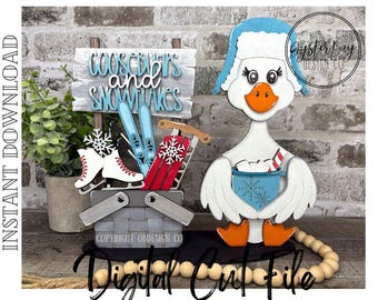 Winter Insert for the Goose Interchangeable Shelf Sitter, Goose Interchangeable Insert File Only, Goose Changeable **Digital File Only