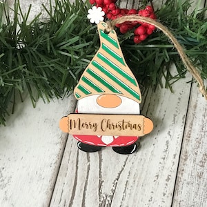 Gnome Christmas Ornament, Gnome for the Holidays, Merry Christmas, Christmas Ornaments, Rustic Christmas ***Digital File Only