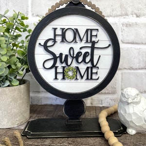 ADD ON Tabletop Farmhouse Drop in Interchangeable Insert, Home Sweet Home, Home Interchangeable Sign, Round Tabletop Sign *Digital File Only
