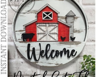 Farm Life Scheune Einsatz, 10,5 "Türschild SVG (Digitale Datei)