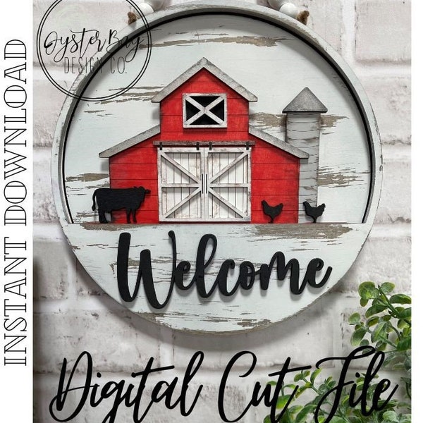 Add-On Insert for 10.50" Interchangeable Door Hanger/Interior Sign, Barn, Farm Life, SVG, Digital File only