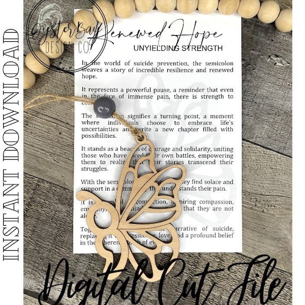 Renewed Hope Semicolon Ornament, Semicolon Symbol ornament, Car Charm, Suicide Awareness/Prevention, Story Ornaments **Digital File Only