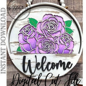 Add-On Insert for 10.50&quot; Interchangeable Door Hanger/Interior Sign, Roses, Mother&#39;s Day, SVG, Digital File only