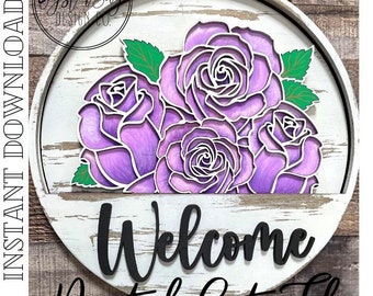 Add-On Insert for 10.50" Interchangeable Door Hanger/Interior Sign, Roses, Mother's Day, SVG, Digital File only