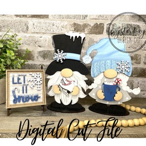 Winter Insert File for Standing Gnome Interchangeable, Winter Interchangeable SVG Insert Only, Gnome Insert **Digital File Only