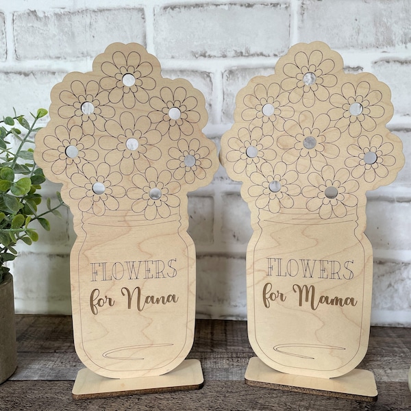 Flowers for Mom Flower Holder Shelf Sitter Sign, Gift for Mom Shelf Sitter, Flower Holder, Mother's Day Decor, DIGITAL Files only