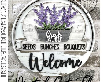 Add-On Insert for 10.50" Interchangeable Door Hanger/Interior Sign, Lavender Fields Sign SVG, Lavender Flower Sign ***Digital File only***