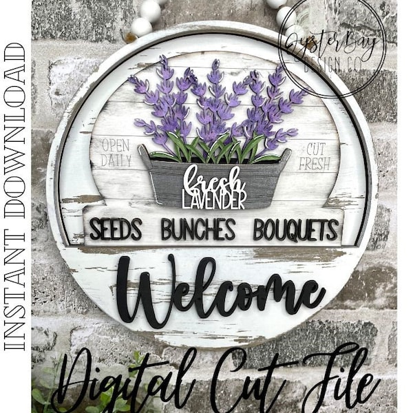 Add-On Insert for 10.50" Interchangeable Door Hanger/Interior Sign, Lavender Fields Sign SVG, Lavender Flower Sign ***Digital File only***