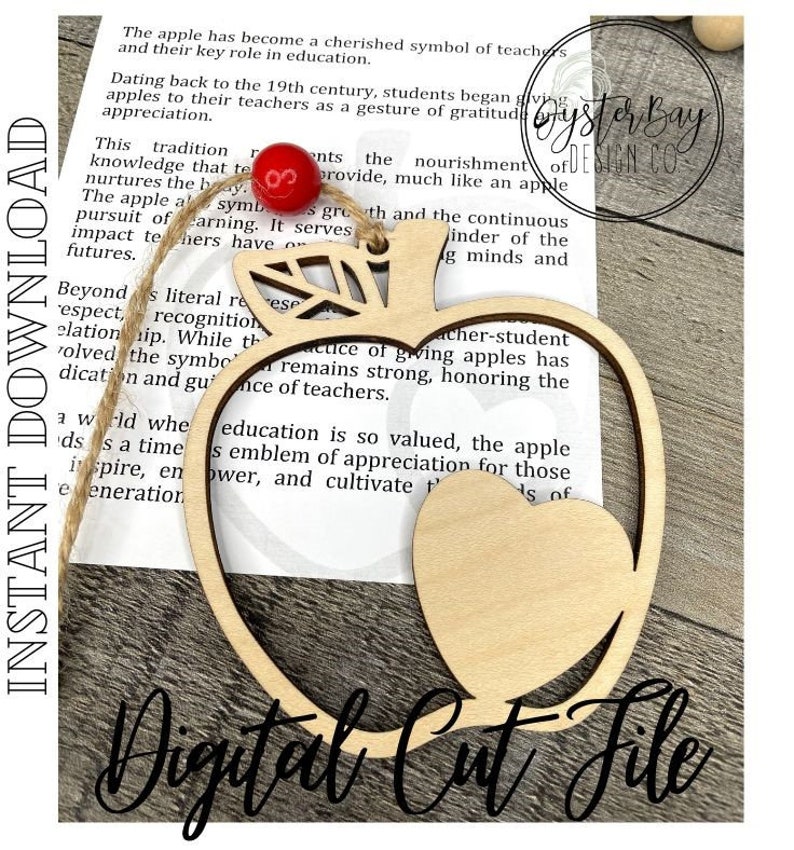 The Educators Orchard Apple Ornament, Teacher Ornament, Educator Gift, Car Charm, Teacher-Student Gift, Story Ornaments Digital File Only image 4