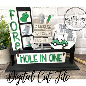 Add on for Interchangeable Wagon/Crate/Raised Shelf Sitter - Golf SVG, Golf Theme Tiered Tray, Wagon/Crate ***Digital File Only