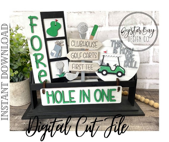 Add on for Interchangeable Wagon/Crate/Raised Shelf Sitter - Golf SVG, Golf Theme Tiered Tray, Wagon/Crate ***Digital File Only