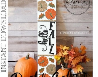 Hello Fall Porch Leaner SVG File: Laser Cut Design (Digital Download Only)