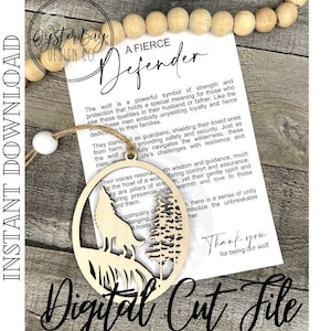 Ein wilder Verteidiger - Wolf Story Ornament, Familienverteidiger, Vatertag, Autoanhänger, Wolfsautoanhänger, Story-Schmuck   Nur digitale Datei