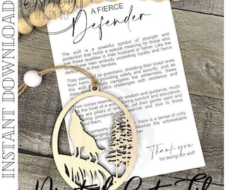 A Fierce Defender - Wolf Story Ornament, Family Defender, Father's Day, Car Charm, Wolf Car Charm, Story Ornaments ***Digital File Only