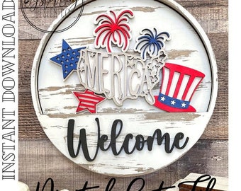 Add-On Insert for 10.50" Interchangeable Door Hanger/Interior Sign July 4th, Memorial Day, Labor Day, SVG, Digital File only