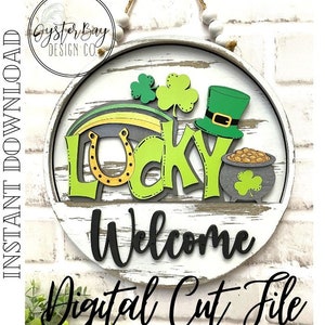 Add-On Insert for 10.50" Interchangeable Door Hanger/Interior Sign, St. Patrick's Day Sign SVG, Lucky SVG, Lucky Sign **DIGITAL File Only