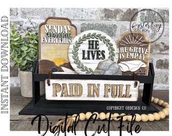 Easter Shelf Sitter SVG - Religious Interchangeable Wagon Insert (Digital File Only)