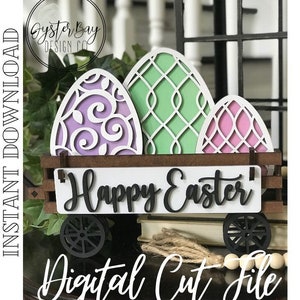 Add on for Interchangeable Wagon/Crate Shelf Sitter - Easter, Standing Interchangeable Wagon/Crate Digital File Only, Glowforge