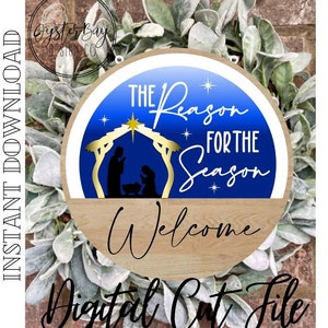 Add-On Insert for 10.50&quot; Interchangeable Door Hanger/Interior Sign, Nativity, Reason for the Season Sign, SVG, Digital File only
