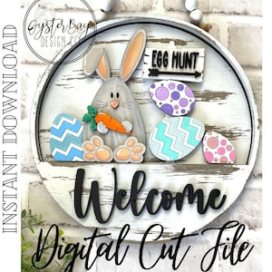Add-On Insert for 10.50&quot; Interchangeable Door Hanger/Interior Sign, Easter Egg Hunt Sign, Easter Bunny Sign, Egg Hunt SVG**DIGITAL File Only