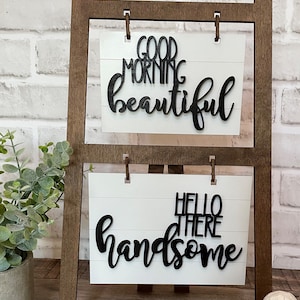 Insert for Ladder Farmhouse Interchangeable Sign, Good Morning Beautiful Ladder Interchangeable Hanging Sign Digital File Only, Glowforge