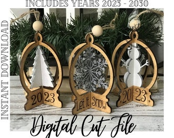 3D Christmas Snow Globe Ornament Laser Cut File (Digital File Only)