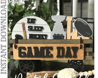 Hockey Tiered Tray Insert SVG, Sports Wagon Insert (Digital File Only)