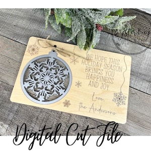 Schneeflocke Weihnachtskarte Ornament, Laser geschnitten Weihnachtskarte Ornamente, Einzigartige Weihnachtskarten