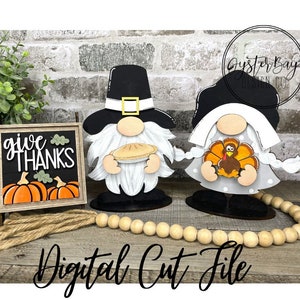 Thanksgiving Insert File for Standing Gnome Interchangeable, Give Thanks Interchangeable SVG Insert Only, Gnome Insert **Digital File Only