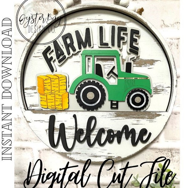 Add-On Insert for 10.50" Interchangeable Door Hanger/Interior Sign, Tractor, Barn, Farm Life, SVG, Digital File only