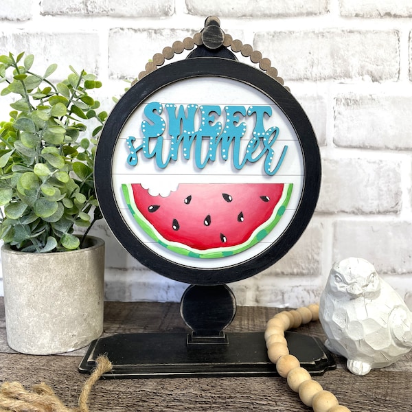 ADD ON Tabletop Farmhouse Drop in Interchangeable Insert, Sweet Summer, Summer Interchangeable Sign, Round Tabletop Sign*Digital File Only