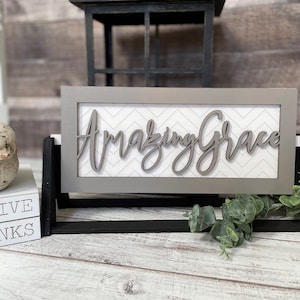 Add on for Farmhouse Interchangeable Sign Shelf Sitter, Amazing Grace, ADD ON ONLY Interchangeable Sign Digital File Only, Glowforge