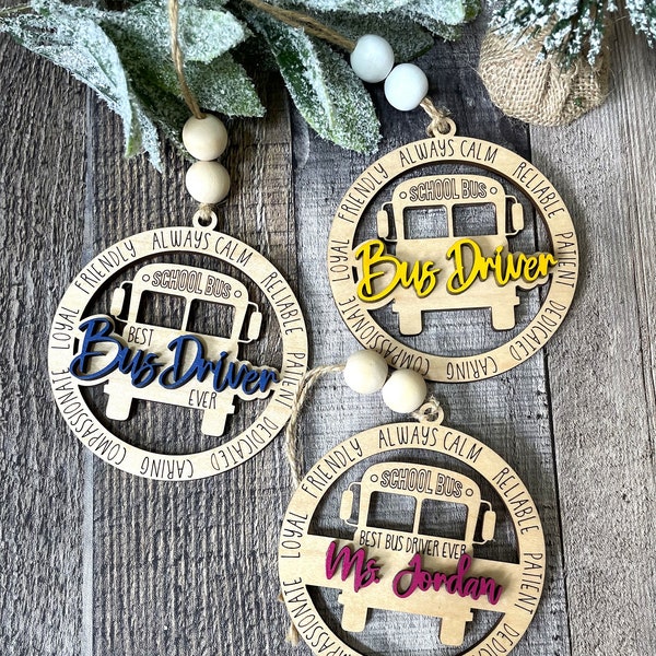 Bus Driver Ornament SVG, Best Bus Driver Ever Ornaments, Personalized Bus Driver Gift - Appreciation SVG ***Digital File Only