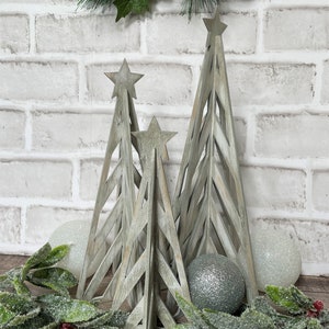 Arbres de Noël 3D (Chevron), Noël à la ferme, Noël rustique, arbre de Noël à chevrons SVG, 3 tailles incluses *** Fichier numérique uniquement
