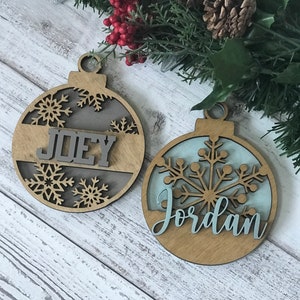 Wilderness Wood Christmas Ornaments Personalized, Christmas Ornaments, Wood  Ornaments, Rustic Holiday Ornament, Layered, 3D 