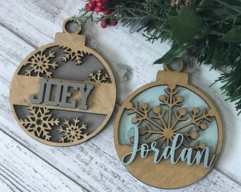 1, 2 or 3 Layered Snowflake Design Ornament, 2 Styles Included, Christmas Ornaments, Rustic Christmas ***Digital File Only
