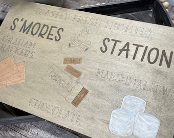 S'mores Station Insert SVG, Farmhouse Tray Decor (Digital File)