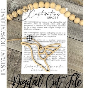 Captivating Grace Hummingbird Ornament, Hummingbird Ornament SVG, Car Charm, Inspirational-Motivating, Story Ornaments ***Digital File Only