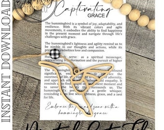 Captivating Grace Hummingbird Ornament, Hummingbird Ornament SVG, Car Charm, Inspirational-Motivating, Story Ornaments ***Digital File Only