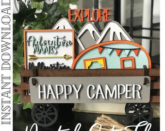 Camping Wagon/Crate Insert – Laser Cut File, Glowforge (Digital File)
