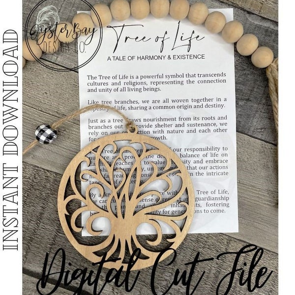 Tree of Life Tree Ornament, Divine Tree Gift, Family Tree, Car Charm, Tree of Life Car Charm, Story Ornaments ***Digital File Only