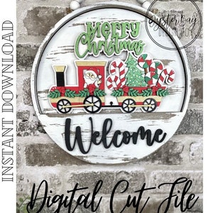 Add-On Insert for 10.50 Interchangeable Door Hanger/Interior Sign, Christmas Train, Merry Christmas Train Sign SVG Digital File only image 2