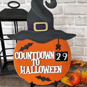 Kürbis Hexenhut Countdown-Kalender, Ewiger Countdown-Kalender, Halloween-Countdown-Kalender, Halloween-Dekor, Halloween-Dekor