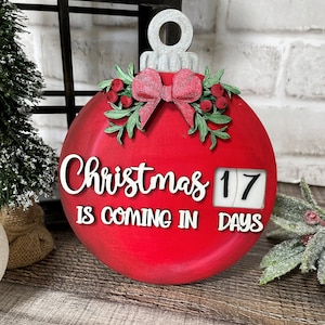 Mini Christmas Ornament Countdown Calendar, Perpetual Countdown Calendar, Christmas Advent Calendar, Rustic Christmas ***Digital File Only