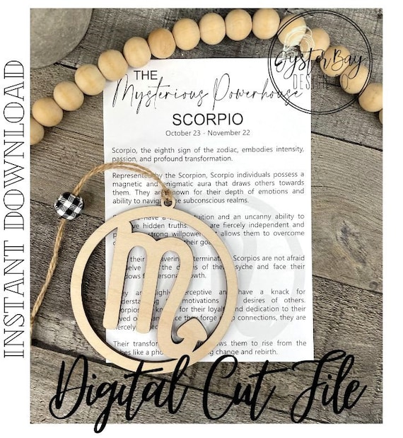 Scorpio Ornament, Astrological Sign Ornament, Astrological Story Ornaments, Astrological Sun Catcher ***Digital File Only
