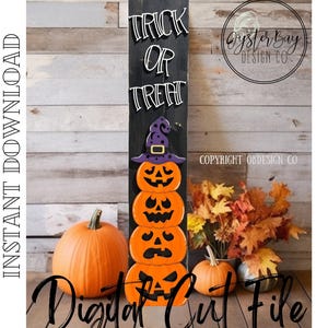 File SVG per appoggiare il portico &quot;Dolcetto o scherzetto&quot;, cartello per portico di Halloween, appoggiare il portico illuminato, cartello per portico illuminato SVG - Solo file digitale