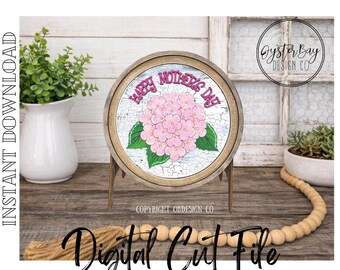 Hydrangea Mother's Day Sign SVG, Easel Frame Insert (Digital File Only)