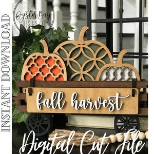 Add on for Interchangeable Wagon/Crate Shelf Sitter - Fall Harvest, Standing Interchangeable Wagon/Crate Digital File Only, Glowforge