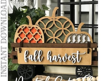 Add on for Interchangeable Wagon/Crate Shelf Sitter - Fall Harvest, Standing Interchangeable Wagon/Crate Digital File Only, Glowforge